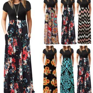 Vintage Floral Print Boho Summer Dress For Women